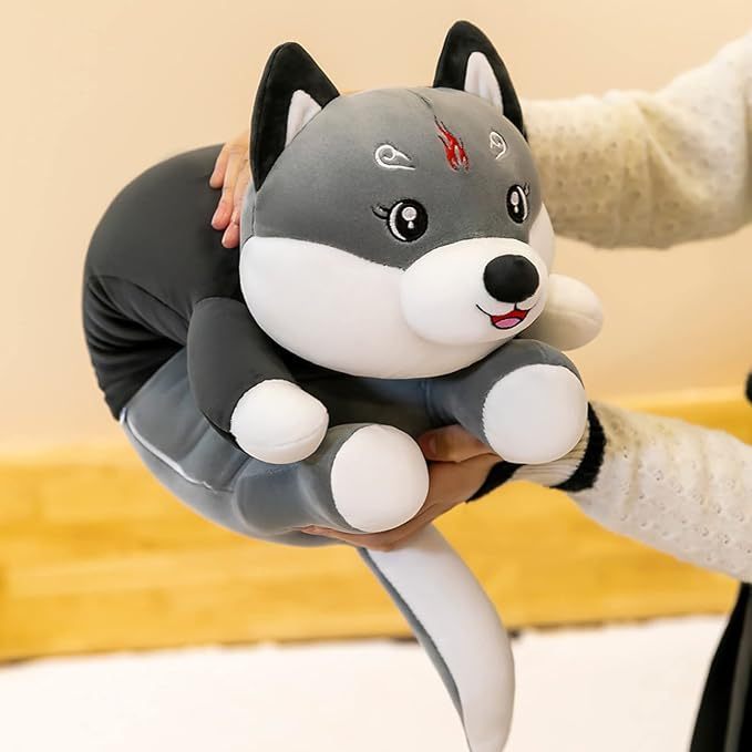 Guling Kucing Lying Premium Boneka Karakter Anjing Husky Anak Ukuran 50cm Halus Lembut SNI