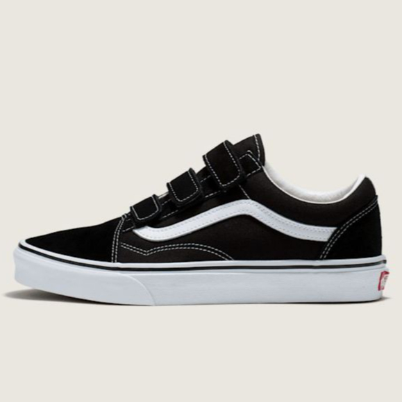 Vans Old Skool Velcro Black White - Vans OldSkool