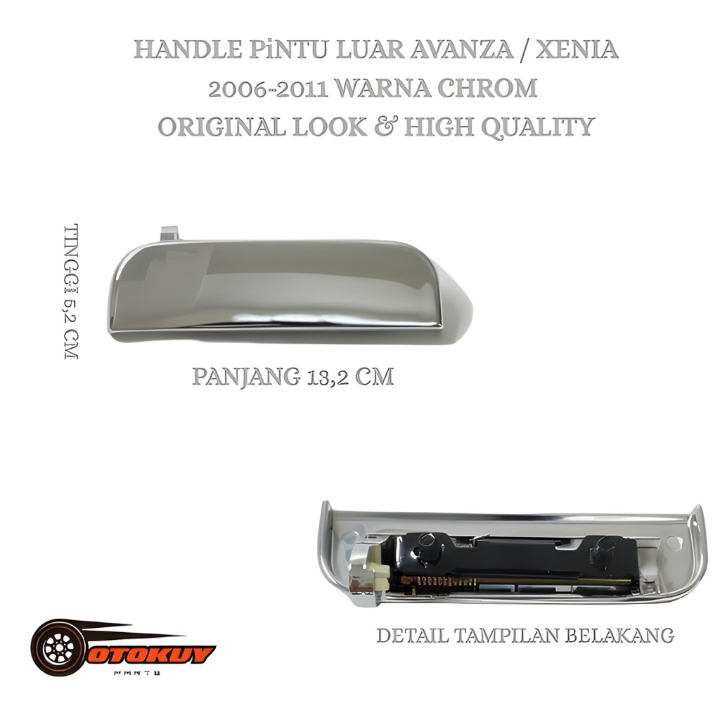 Handle Pintu Luar Mobil Avanza / Xenia / Grandmax 2006-2011 Full Chrome High Quality