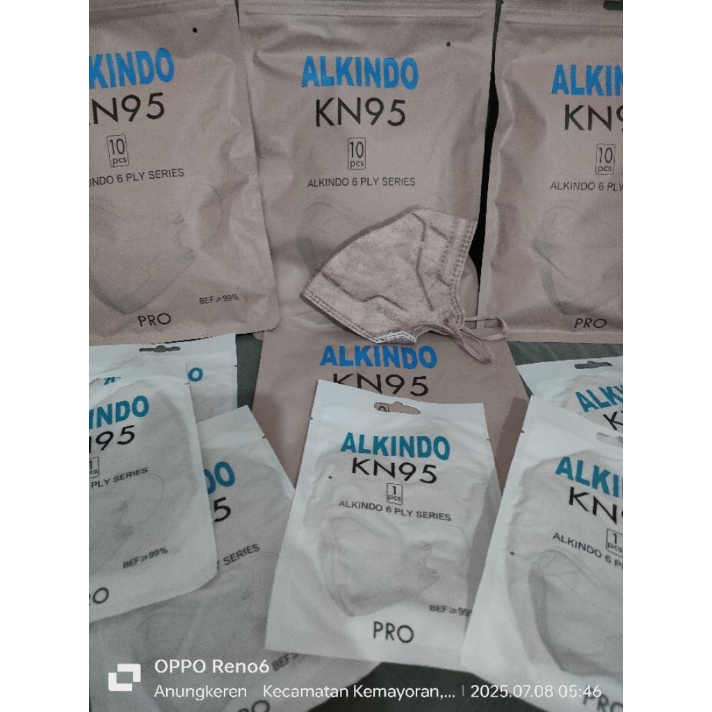 masker kn95 alkindo 6 ply isi 10 ( single pack)