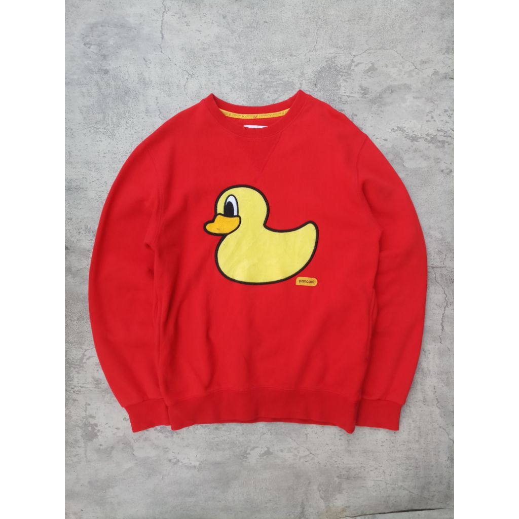 crewneck pancoat second | logo duck bebek merah