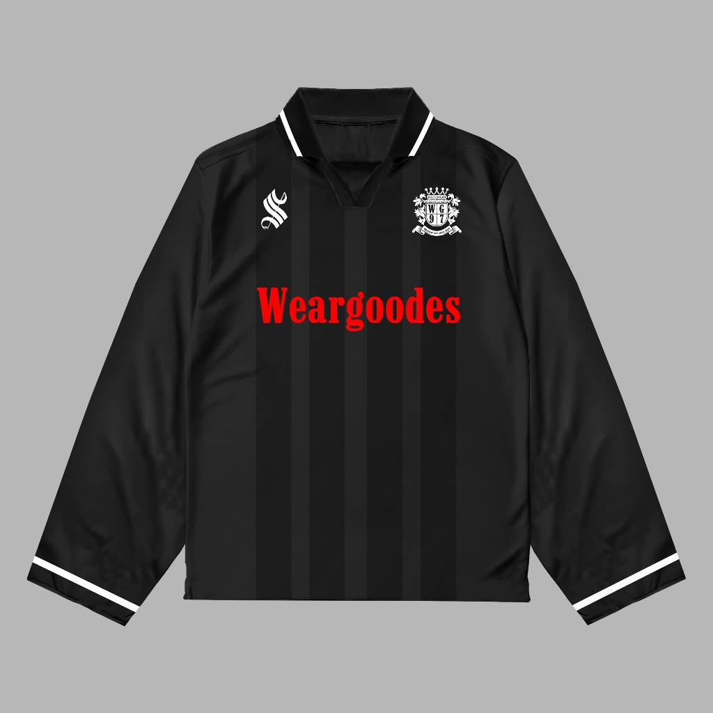 Polban Jersey Lengan Panjang Motif Retro Bahan Dryfit Tebal