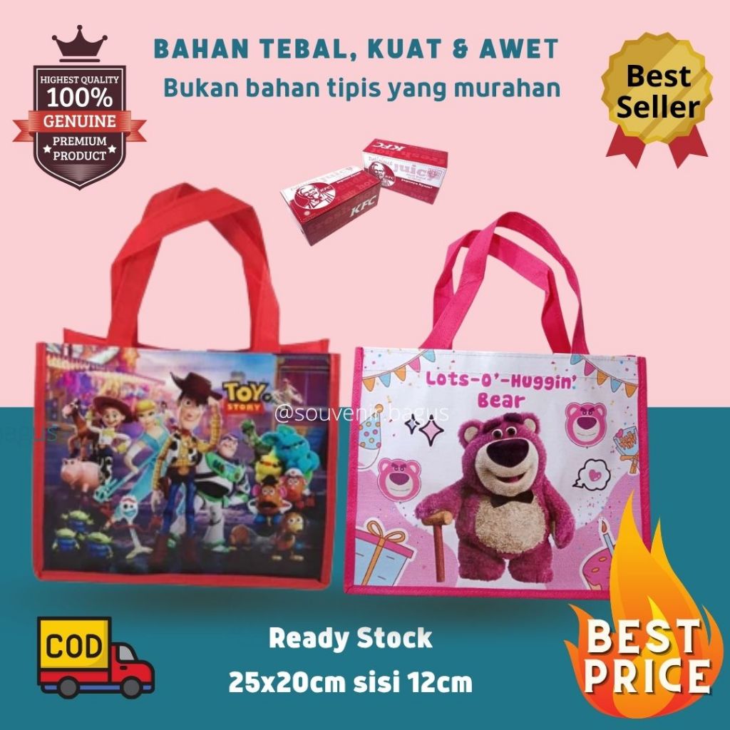 

Tas Ultah Toy Story lotso Tas Souvenir Ulang Tahun Toy Story Buzz Woody Jakarta Goodie Bag Toy Story