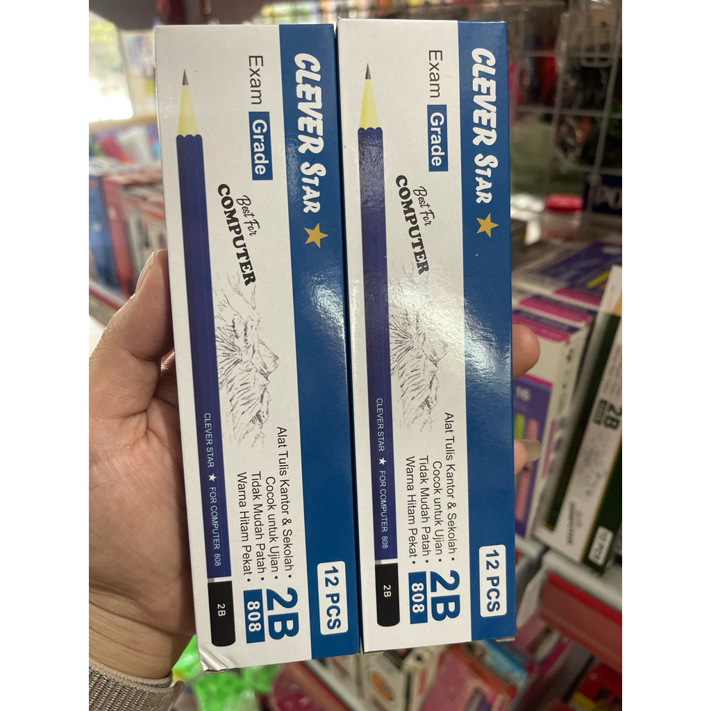 

PENSIL CLEVER BIRU 2B / PENSIL 2B / PENSIL UJIAN 2B Isi 12pcs