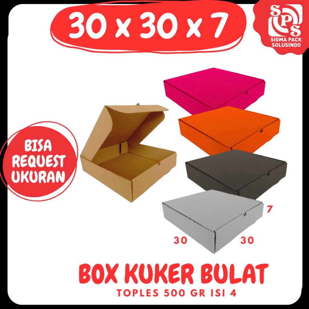 

Box_kuker 30x30x7 LD (Toples 500gr isi 4) Kardus Pizza/Kue Kering/idul fitri/eid mubarak Zigma Shop