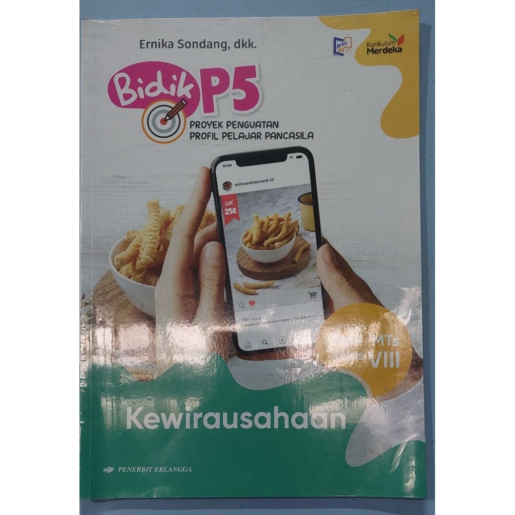 bidik p5 kewirausahaan erlangga kelas 8 bekas pakai