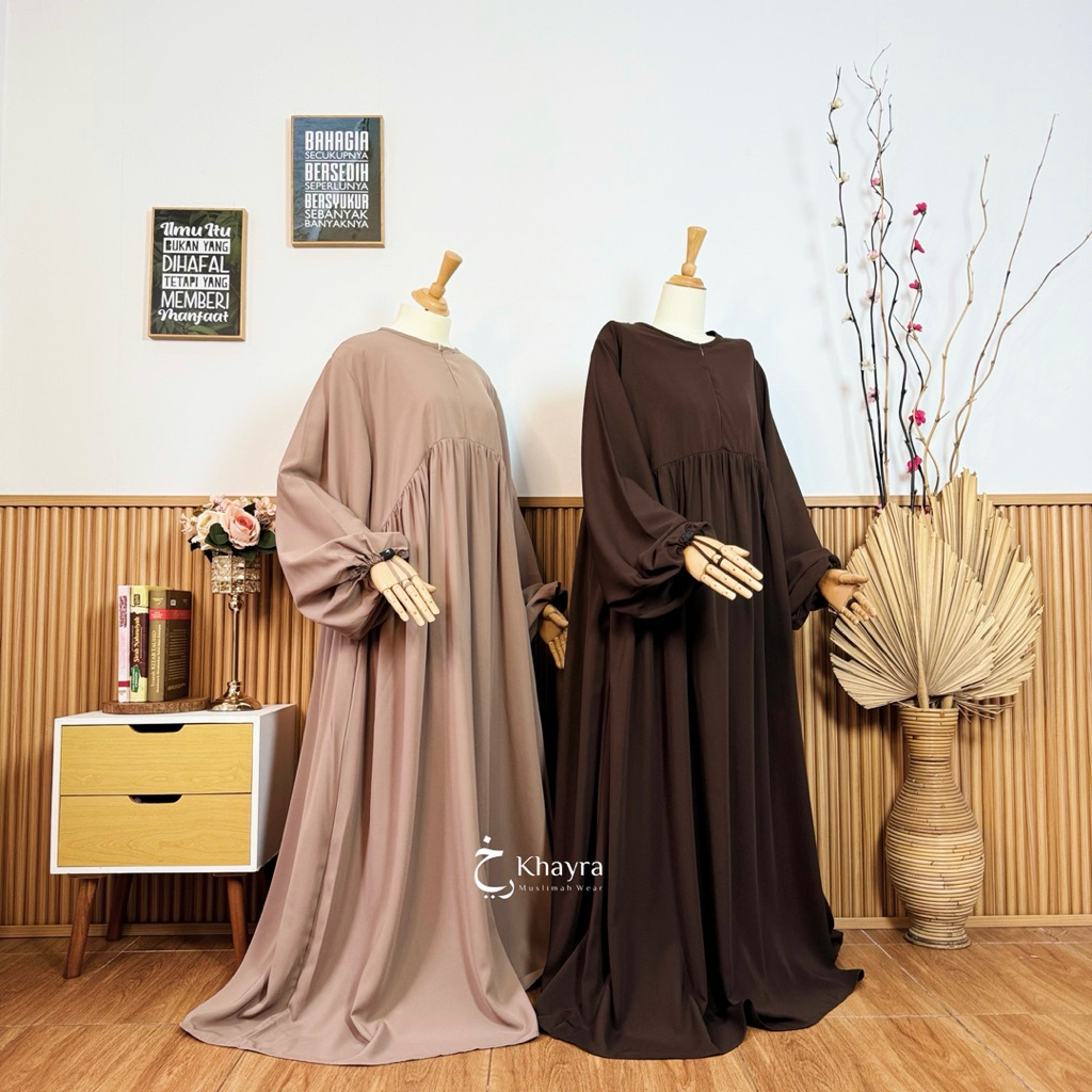 Abaya Turkey Lengan Balon Bahan Forzaleta By Khayra Muslimah