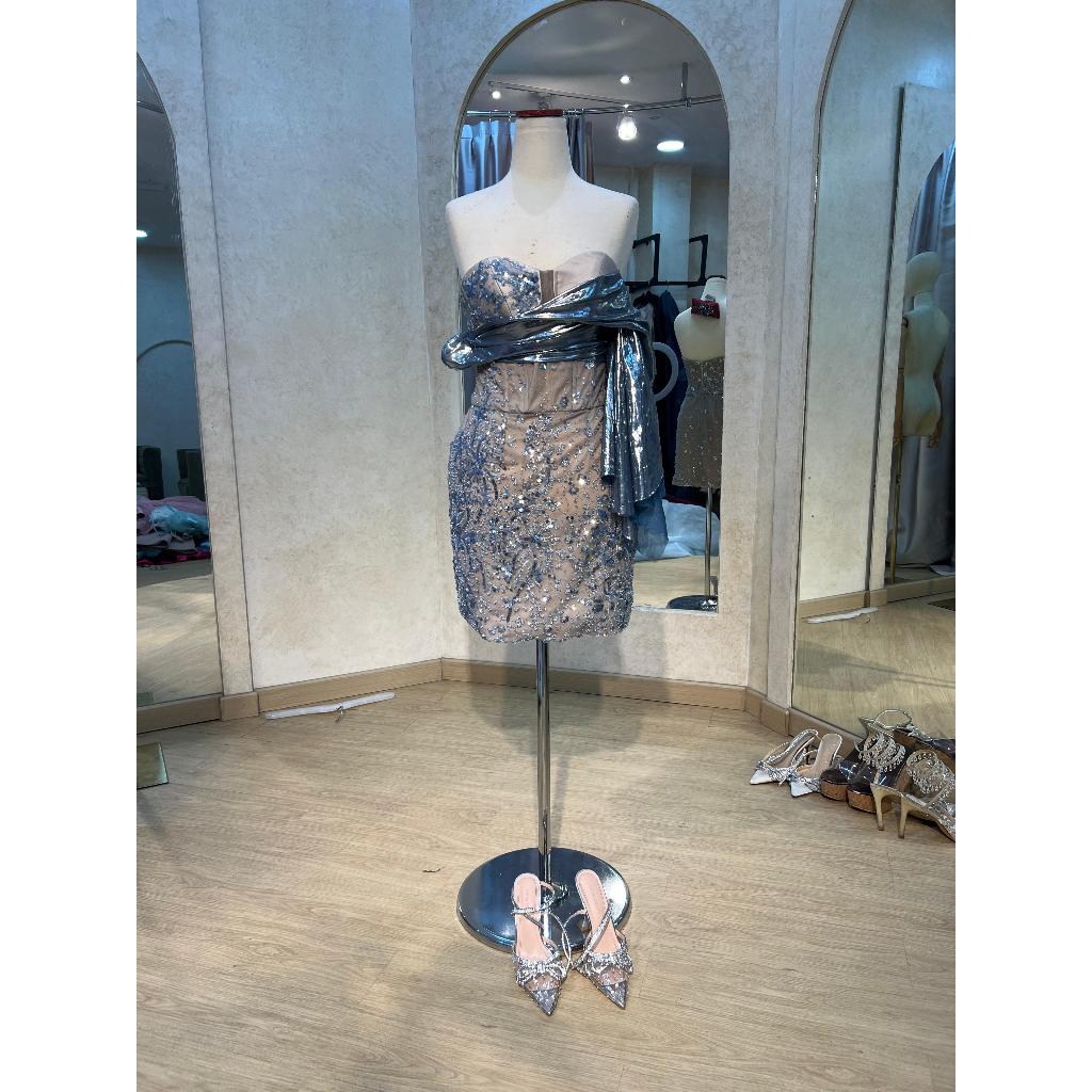 Gown/Gaun Pesta Party Elegan Mewah/Dress Wanita Warna Navy/Biru Dongker/Pressweet17/Prewedding/Gaun 