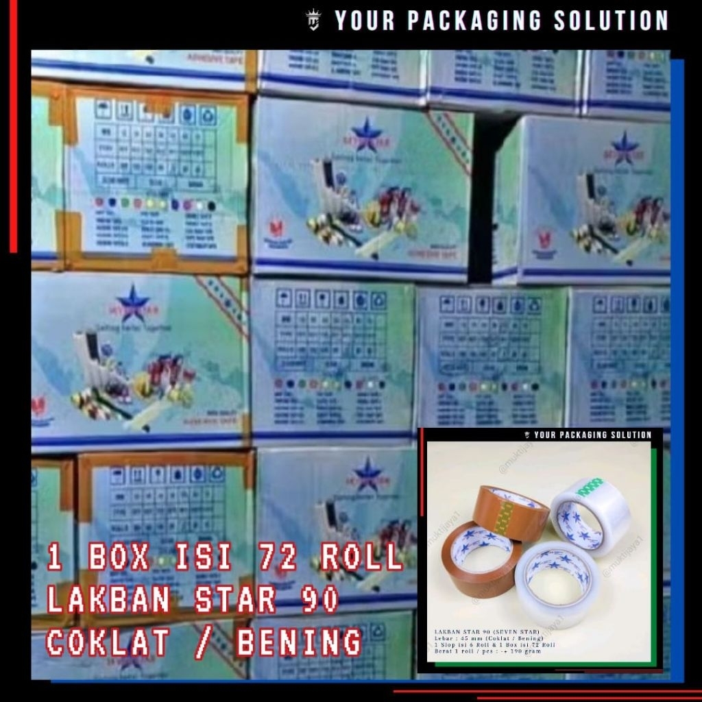 

1 BOX (72 ROLL) LAKBAN STAR 90