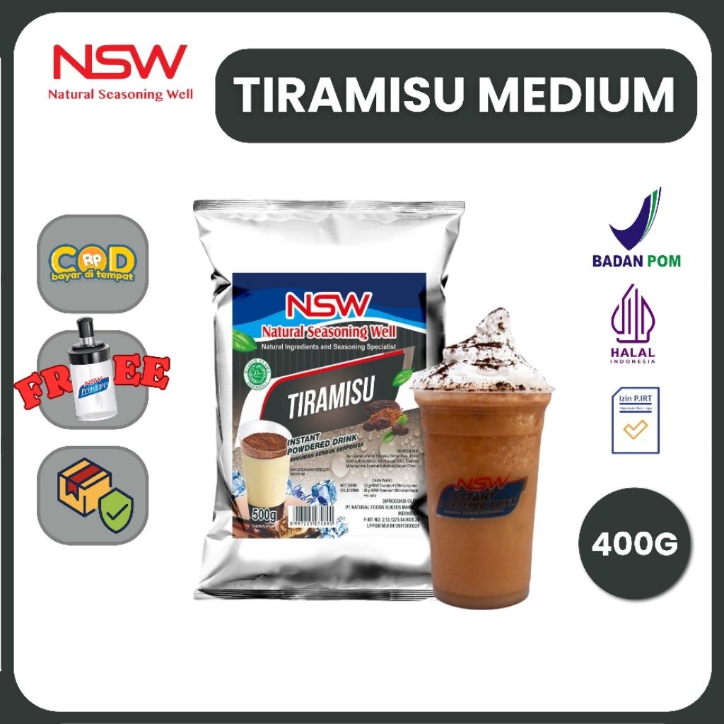 

NSW Powder Drink Rasa Tiramisu MEDIUM 400 gr/ 13 gelas