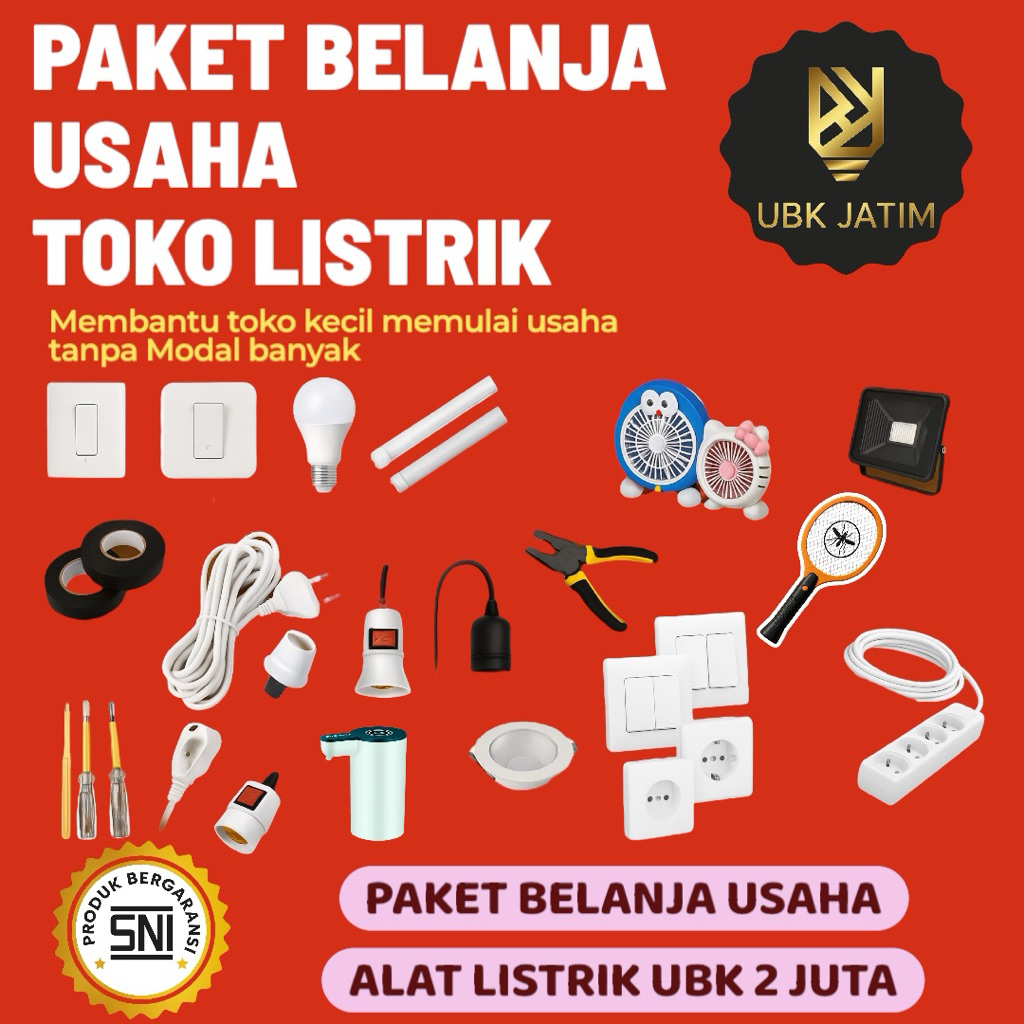 Paket Belanja Usaha Toko Listrik Modal 2 Juta | Saklar Stop Kontak Lampu Kabel | Harga Grosir