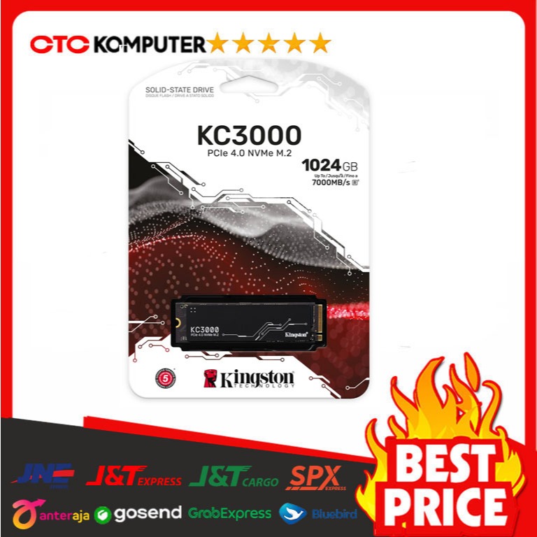 Kingston KC3000 1024GB PCIe 4.0 NVME M.2 2280 Gen4 SSD