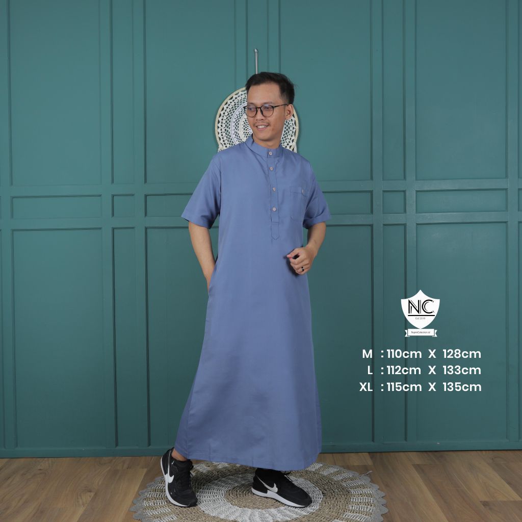 gamis pria jubah polos jubah murah gamis slimfit lengan pendek