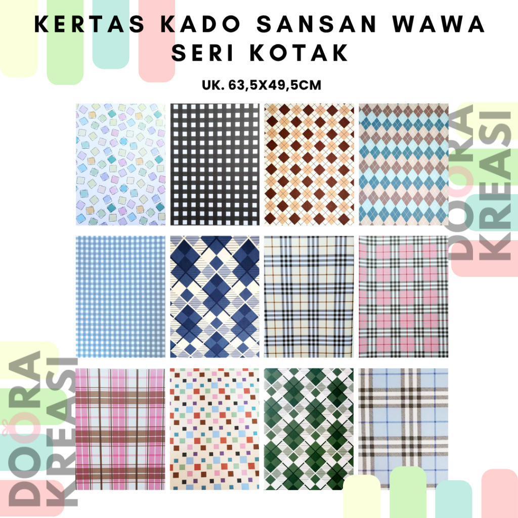 

Kertas kado Wrapping Paper Sansan Wawa Seri Kotak