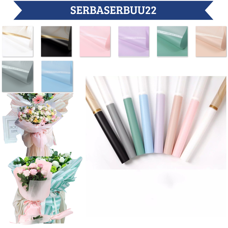 

20 LEMBAR Kertas Buket Bunga Wisuda Anniversary Romantis Gift List Gold Flower Wrapping Paper Florist Cellophane KB117