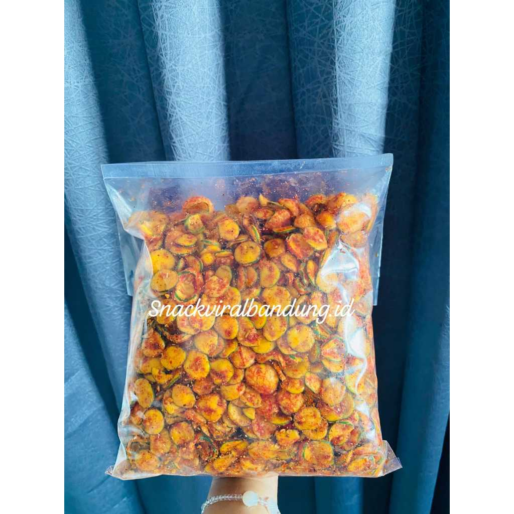 

seblak kering kerupuk jengkol bulat/sebring kerupuk jengkol bulat pedas daun jeruk 1kg