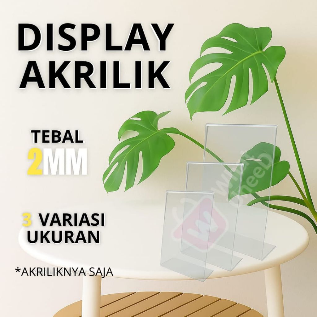 

Akrilik Display Varian L/Tempat Brosur/Tempat Barcode/Display Menu/Qris /Tent Card Holder/Nomor Menu Meja Makan/Tempat Menu Makan/Ukuran A4 A5 A6