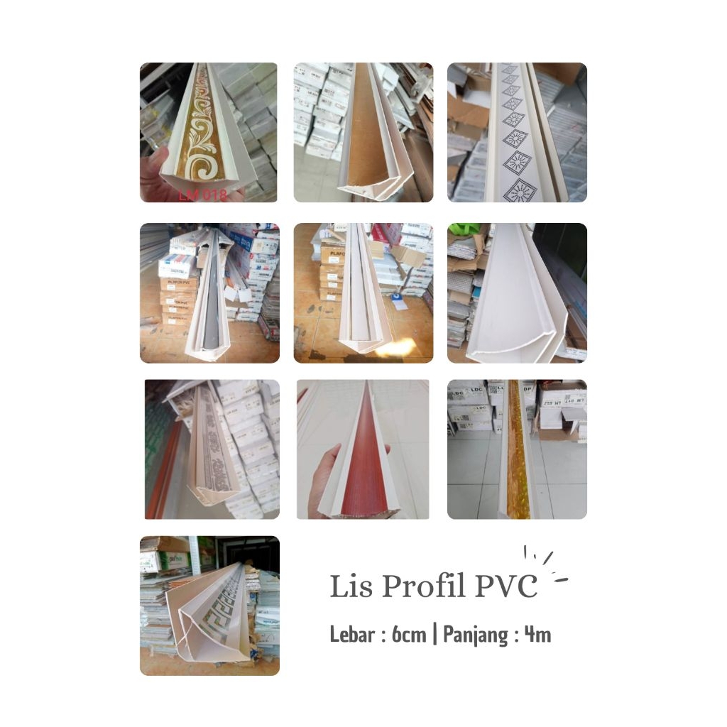 List Profil, List Tembok, Lis Sudut Plafon PVC 6cm PERBATANG