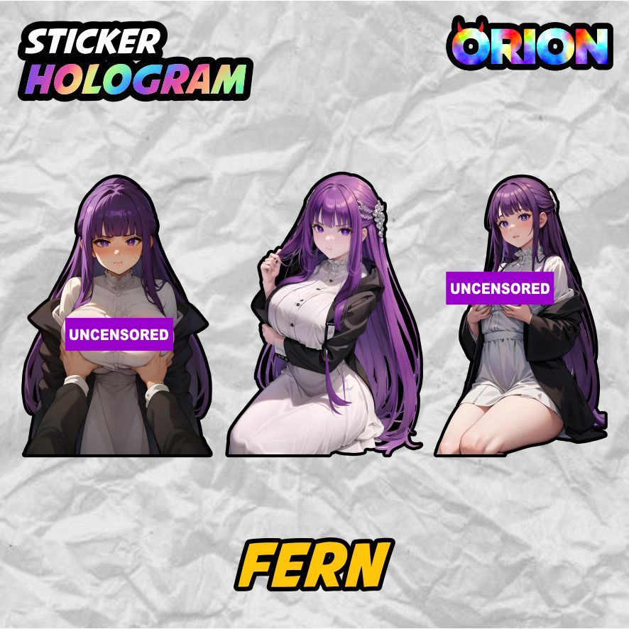 

Stiker Anime Hologram Fern Sousou No Frieren Waterproof V38 Wanita Jepang Aesthetis Sexy Lucu