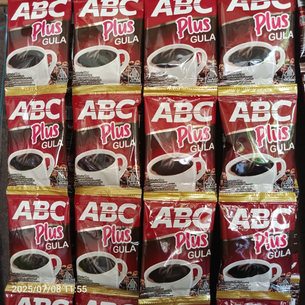 

Kopi bubuk ABC PLUS GULA 1 renteng isi 10 pcs 18gr