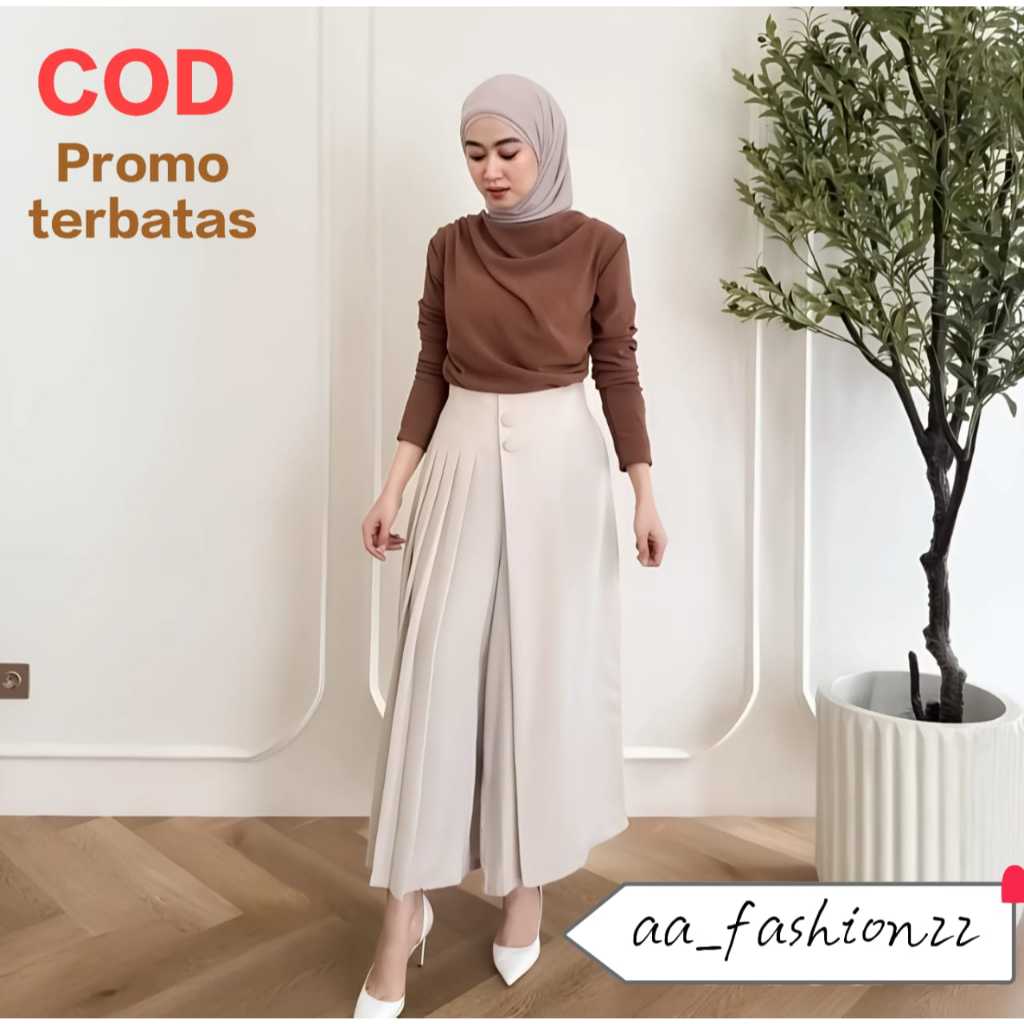 kulot muslimah rempel premium kekinian rok kulot wanita terbaru terlaris celana kulot lebar celana f
