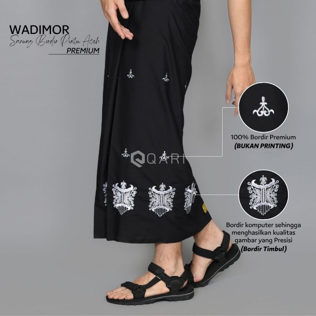 Sarung Wadimor Bordir Pintu Aceh Motif Bordir Timbul Sarung Pria Dewasa