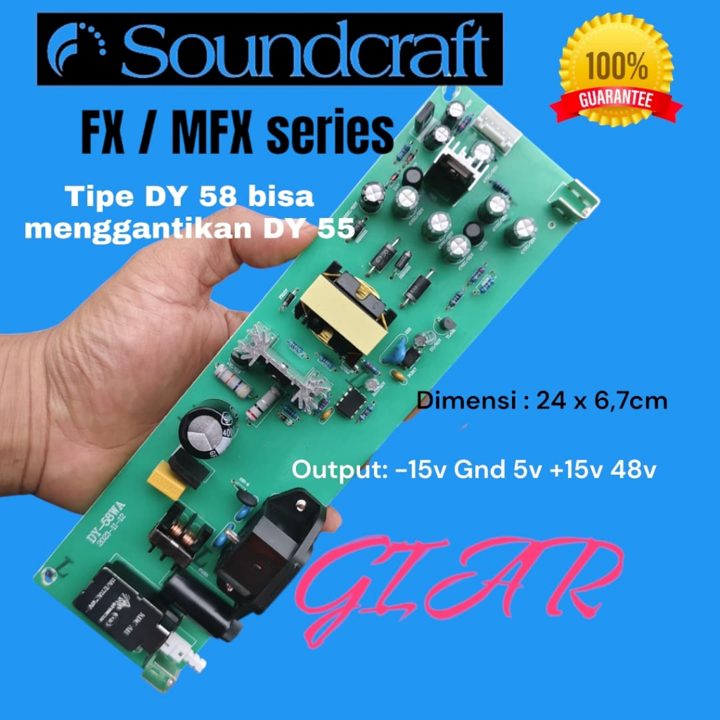 POWER SUPPLY MIXER  SOUNDCRAFT DY-58W ORIGINAL DY 58 DY58 PSU MIXER PENGGANTI DY 55 DY55 DY-55