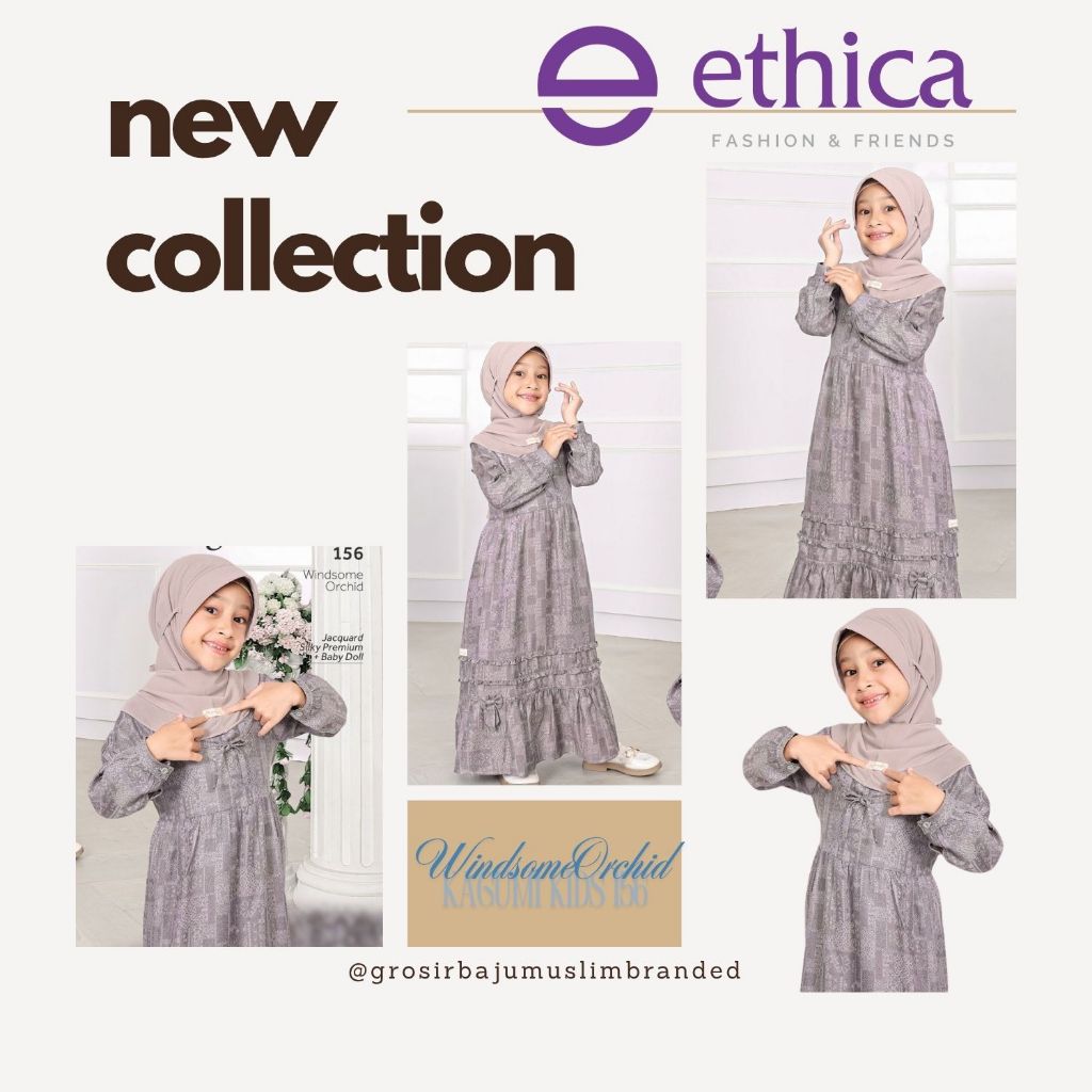 GAMIS HIJAB ANAK ETHICA KAGUMI KIDS 156 WINDSOME ORCHID