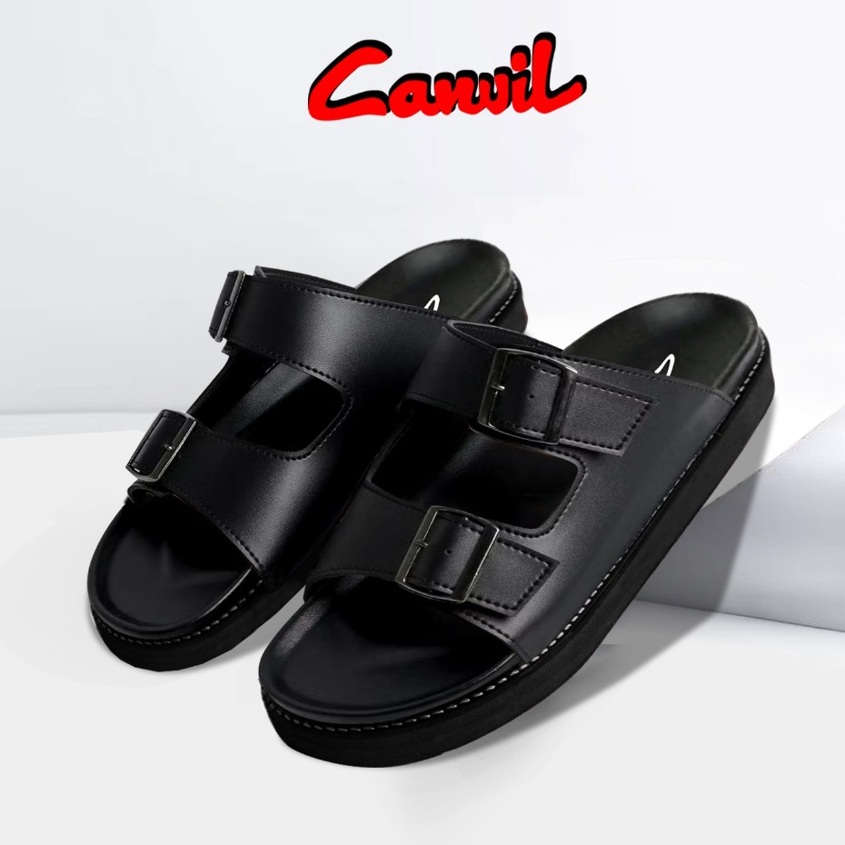 Carvil Sandal Selop  Pria Kulit Kasual Terbaru Warna Bagus Keren