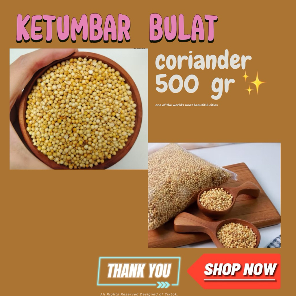 

Ketumbar 100 % Asli / ketumbar kualitas terbaik / ketumbar putih murni /Coriander 500 gr / Rempah