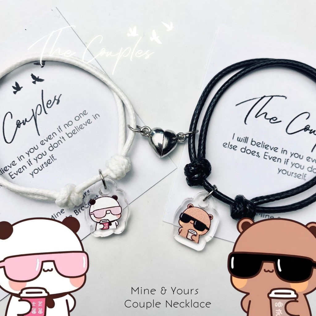 NEW Gelang Couple Magnet Liontin Beruang Couple Lucu Kekinian Sepasang | Couple Bracelet | Gelang Co
