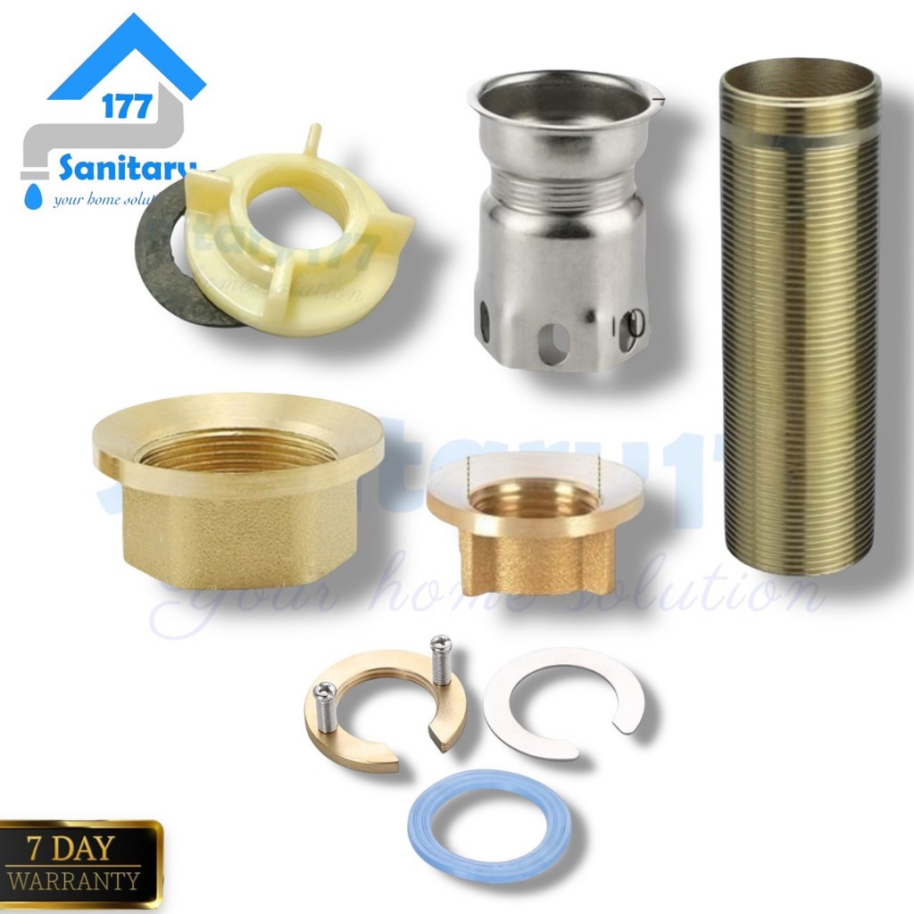 Drat Kunci bawah Kran WASTAFEL NP2-Sambungan ring sok 10cm Spare part mur keran nepel karet sink mej