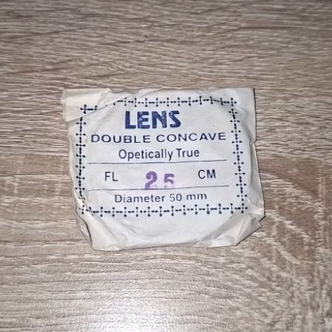 LENS DOUBLE CONCAVE OPTICALLY TRUE FL 25CM
