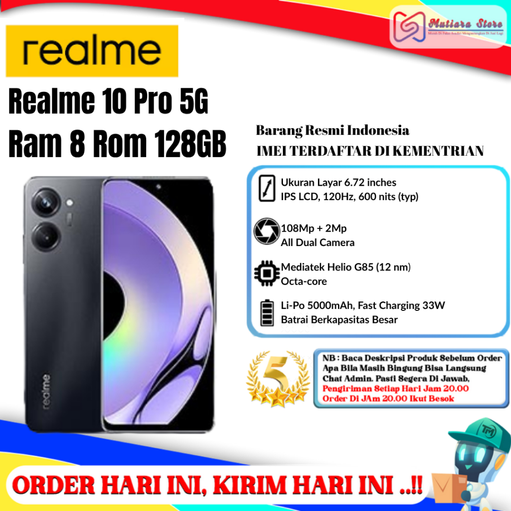 Realme 10 Pro 5G Ram 8 Rom 128GB