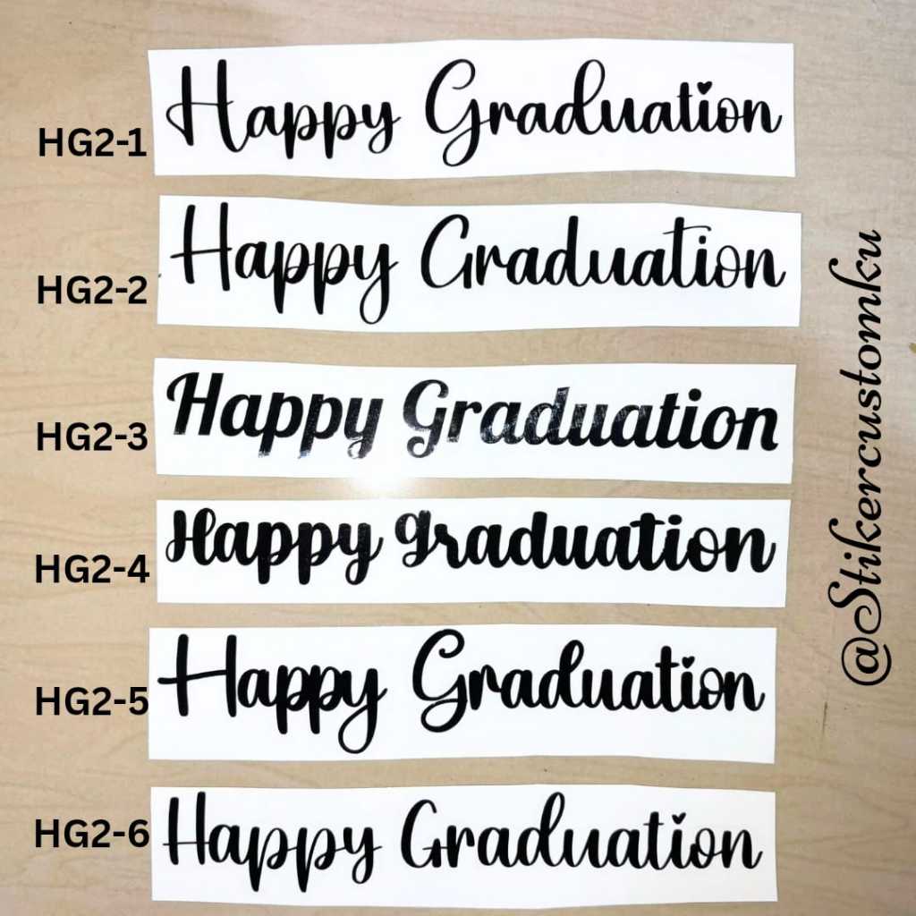 Stiker Balon PVC Siap Tempel / Sticker balon / Stiker Happy Graduation / Stiker Happy Graduation Cut