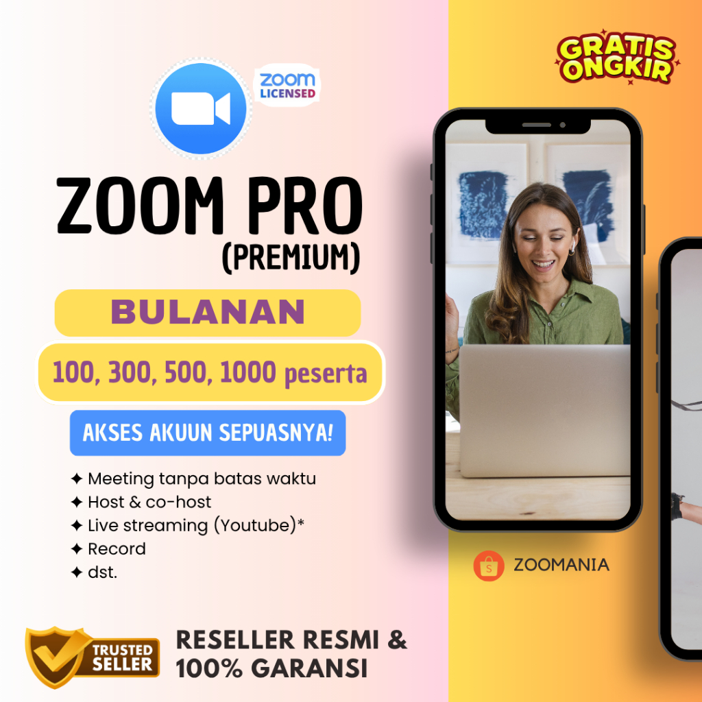 ZOOM PRO PREMIUM BULANAN FAST RESPONSE TERPERCAYA