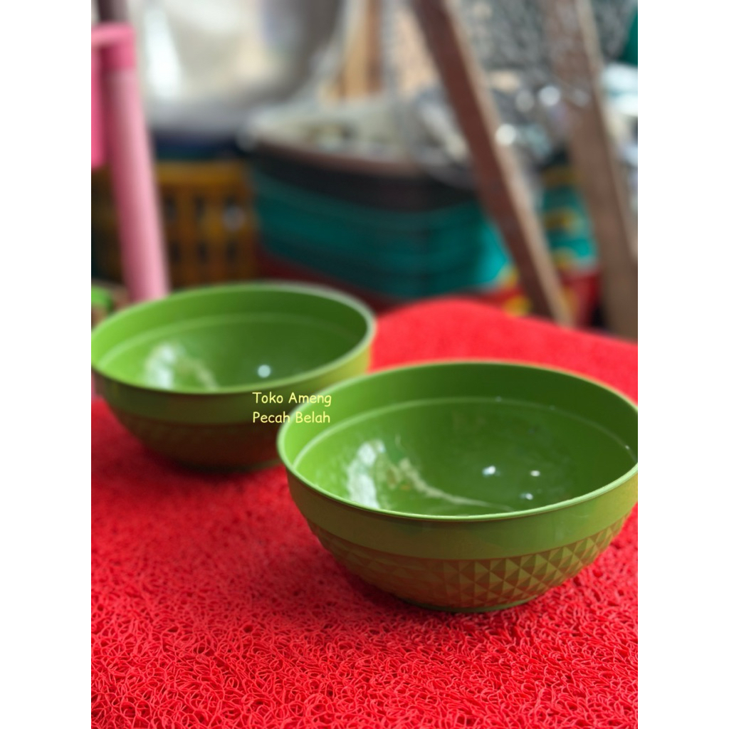 Mangkok Plastik Mutiara hijau | Mangkok Es buah cantik kilat