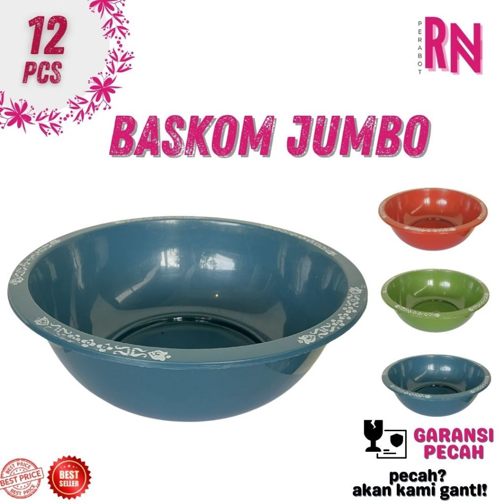 (12 PCS) BASKOM 16 SUPER SABLON / BASKOM PLASTIK / BASKOM PLASTIK BESAR JUMBO/ BASKOM PLASTIK TEBAL 