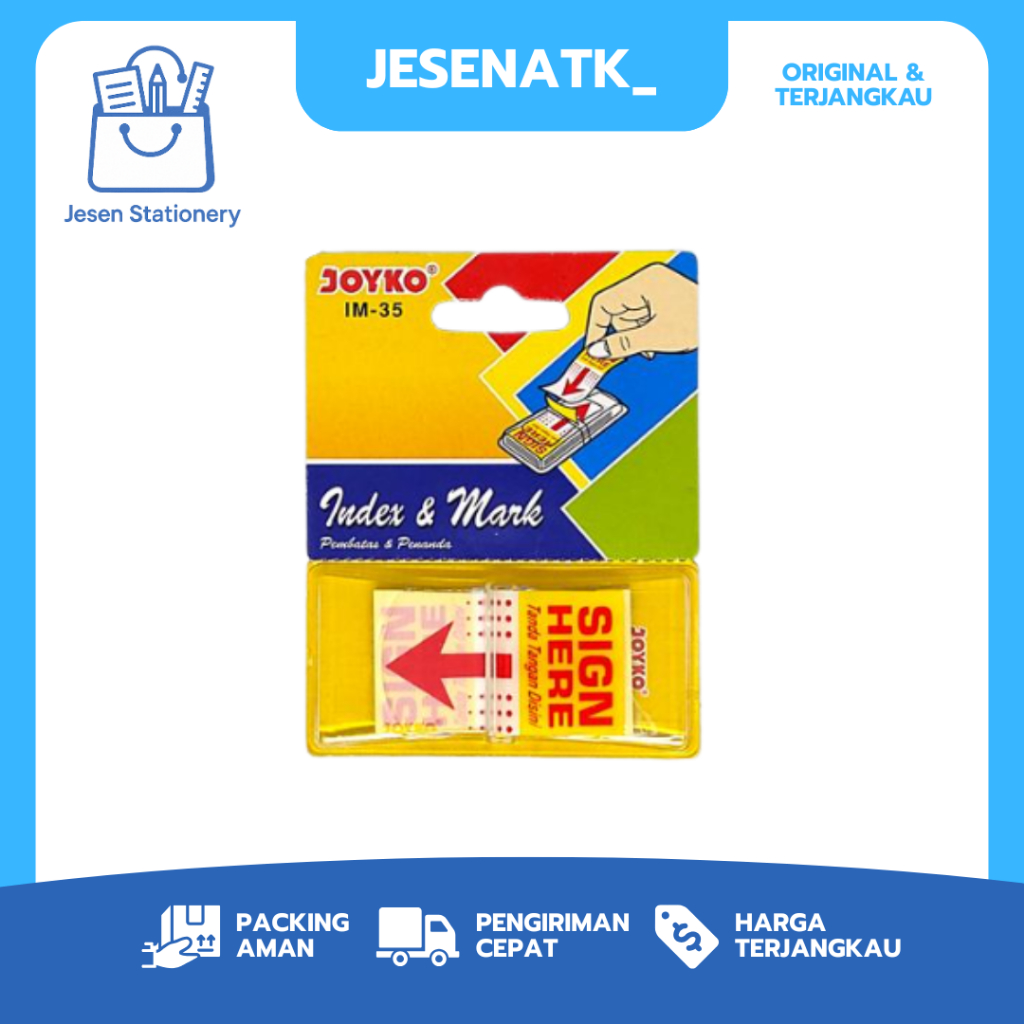 

Sign Here Joyko IM 35 Sticky Note Panah: Penanda Halaman Fleksibel & Transparant Kuning Mark& Notes