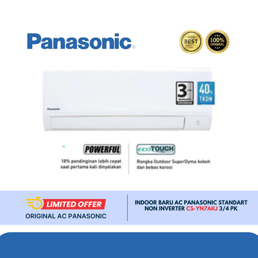 INDOOR BARU AC PANASONIC STANDART NON INVERTER CS-YN7AKJ 3/4 PK (HANYA INDOOR SAJA BELUM TERMASUK OU