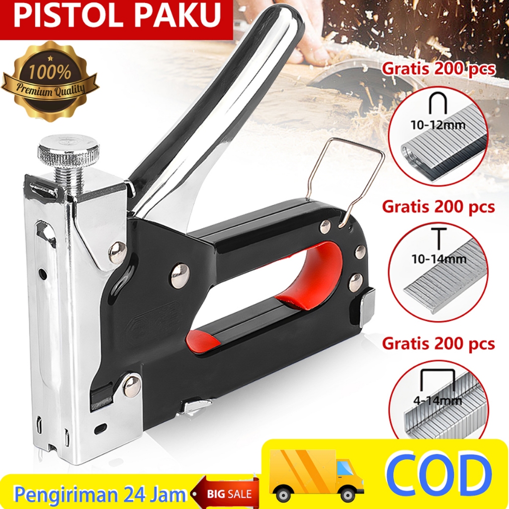 

Gratis 600 Paku Brother 3 IN 1 Pistol Staples Logam Stapler Konstruksi Perabot Multi-Fungsi Pistol Staples