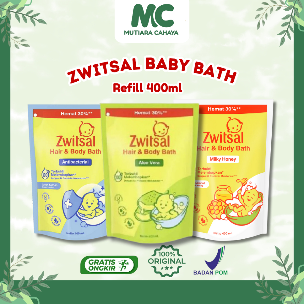 MC Official - Zwitsal Baby Bath Body & Hair Refill 400ml | Zwitsal Sabun Cair Bayi dan Shampo Bayi |