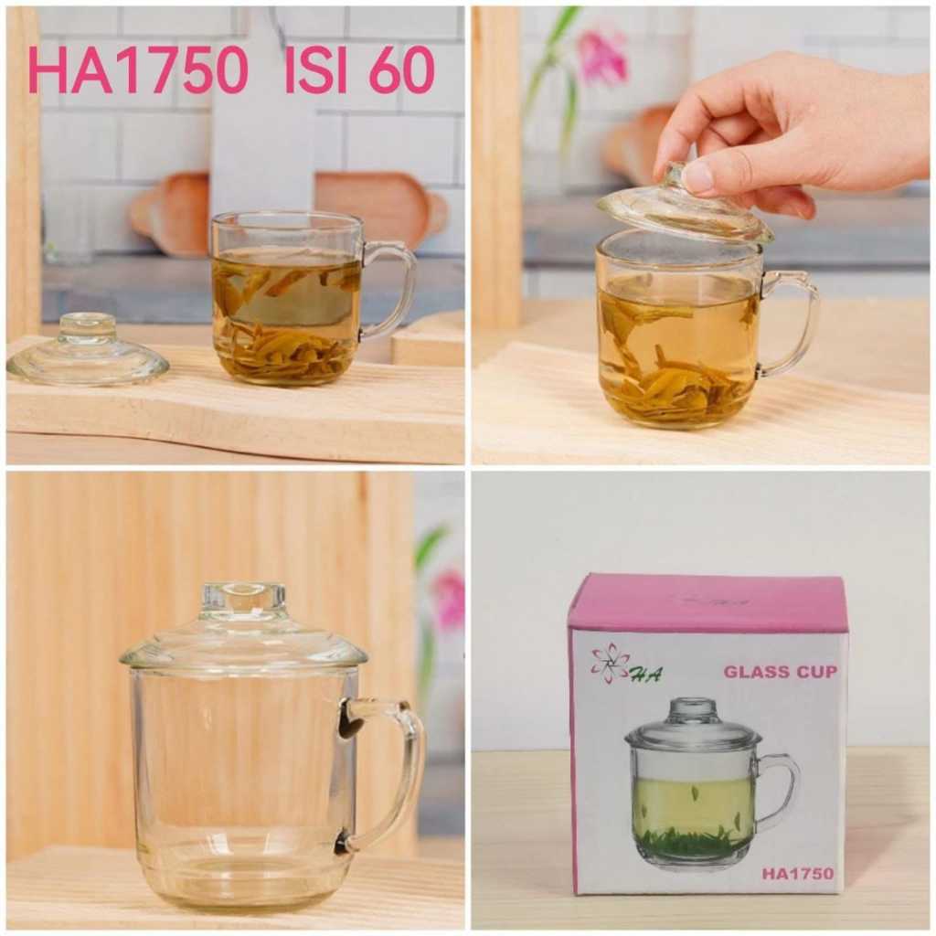Gelas - Cangkir Gelas Kaca + Tutup Kaca Souvenir Hamper (+ Dus Inner) KHUSUS INSTANT