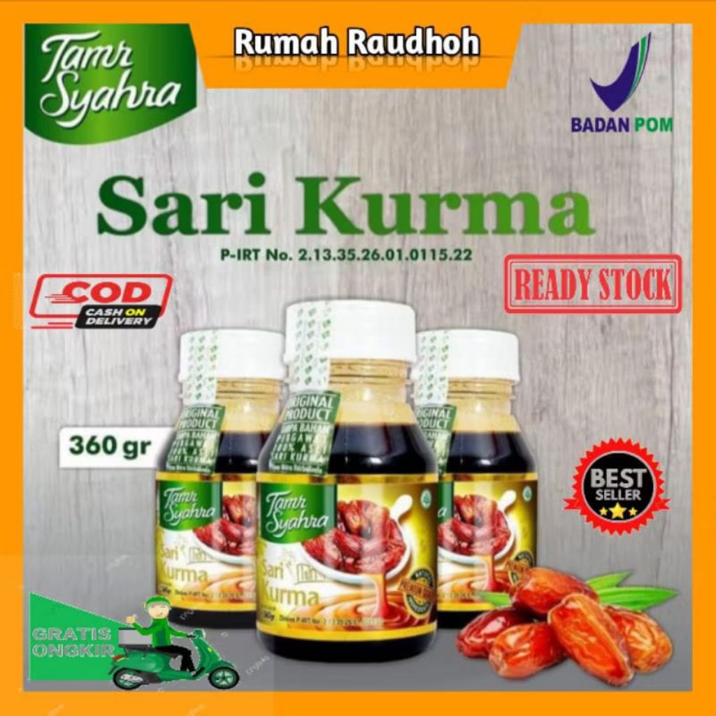SARI KURMA TAMR SYAHRA ORIGINAL 360 GRAM - MENINGKATKAN DAYA TAHAN TUBUH / MENAMBAH HB & TROMBOSIT
