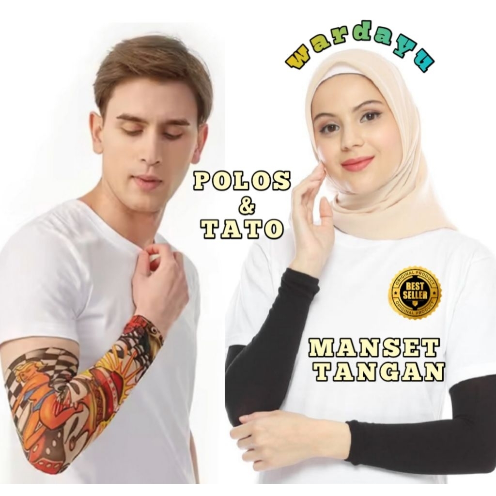 Manset Tangan Handsock Outdoor Pelindung UV  Pria Wanita / Deker Lengan Panjang Pria motif Hitam Kre