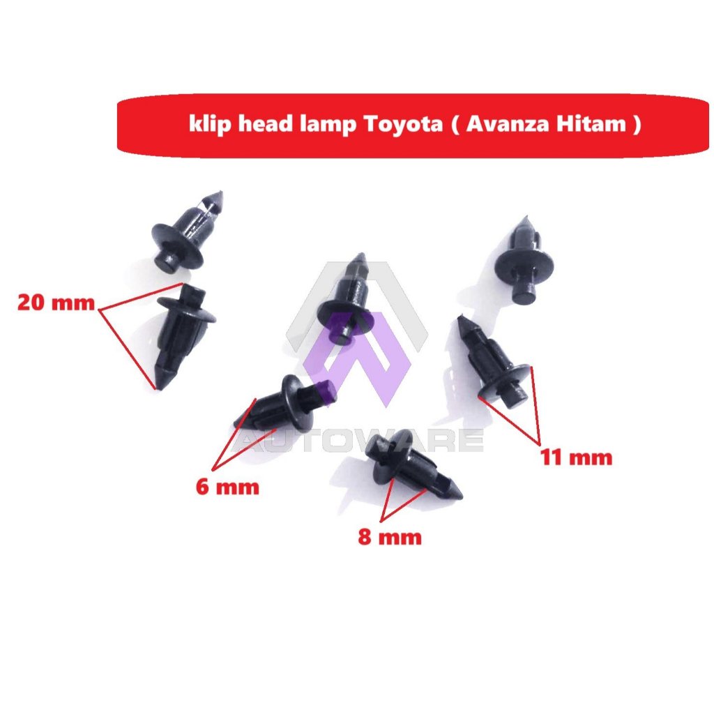 Klip Head Lamp Toyota Avanza Hitam Kancing Head Lamp Kancing Lampu Besar Avanza Hitam
