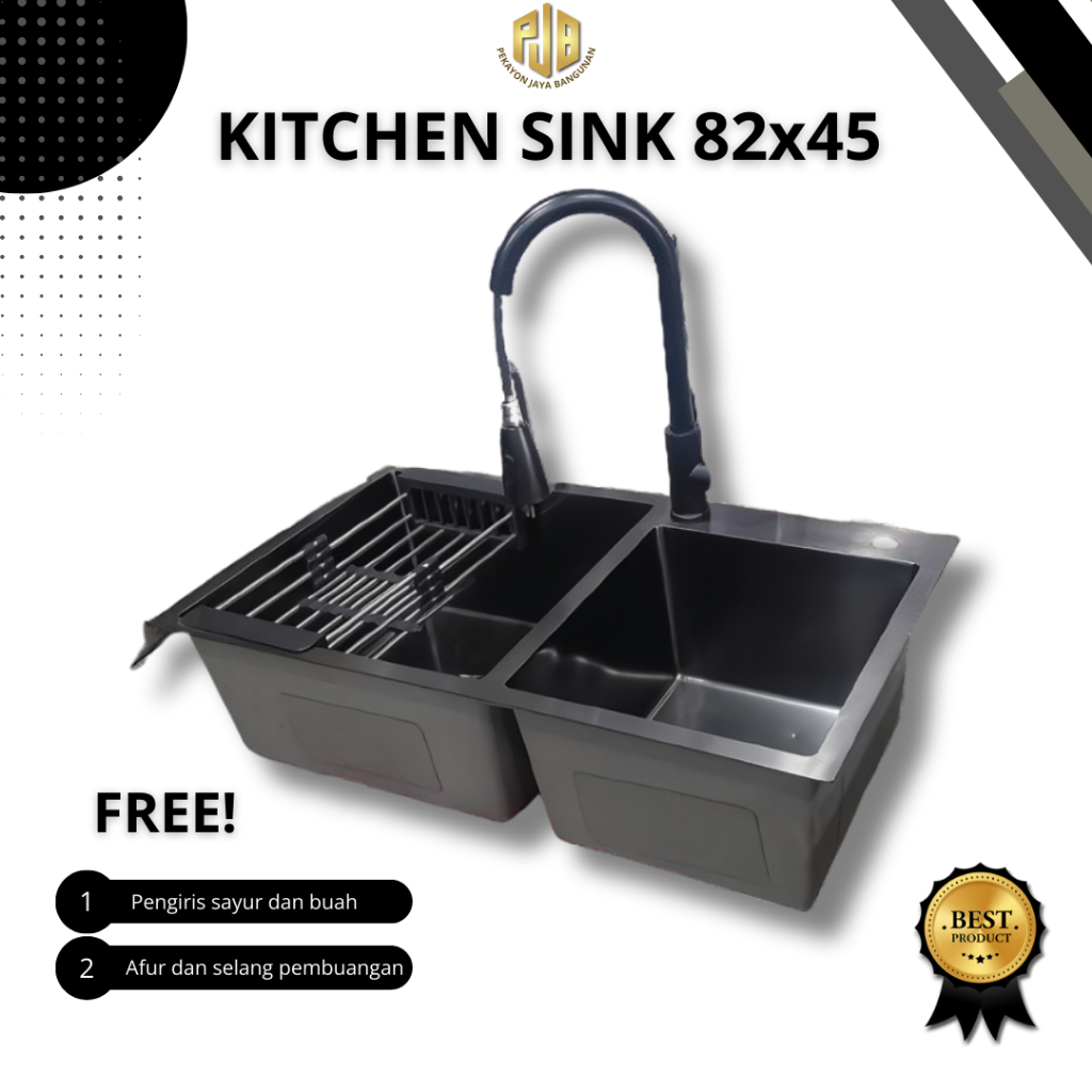 Kitchen Sink Ukuran 8245  Warna Hitam / Wastafel Cuci Piring