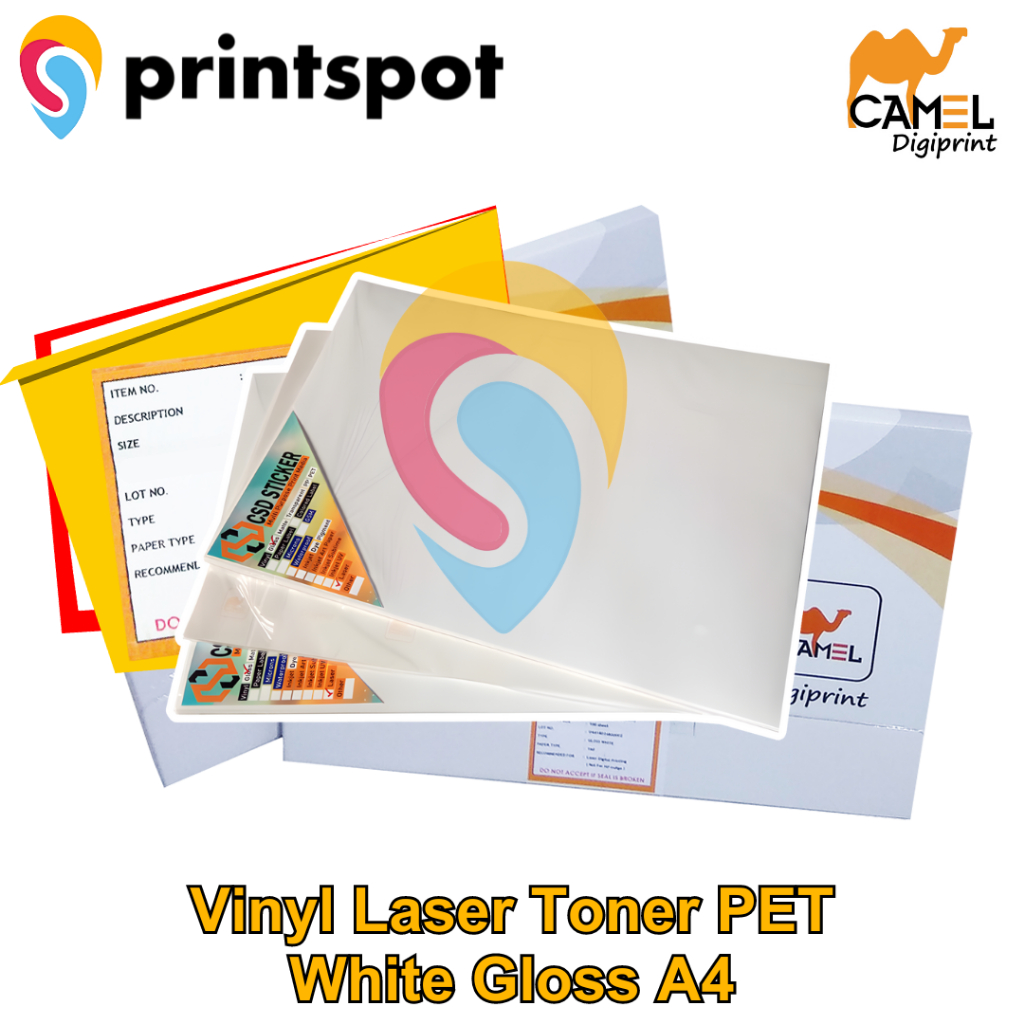 

Camel Sticker Vinyl Laser A4 White Gloss/White Matte/Transparan Clear Stiker Digiprint Anti Air - GROSIR