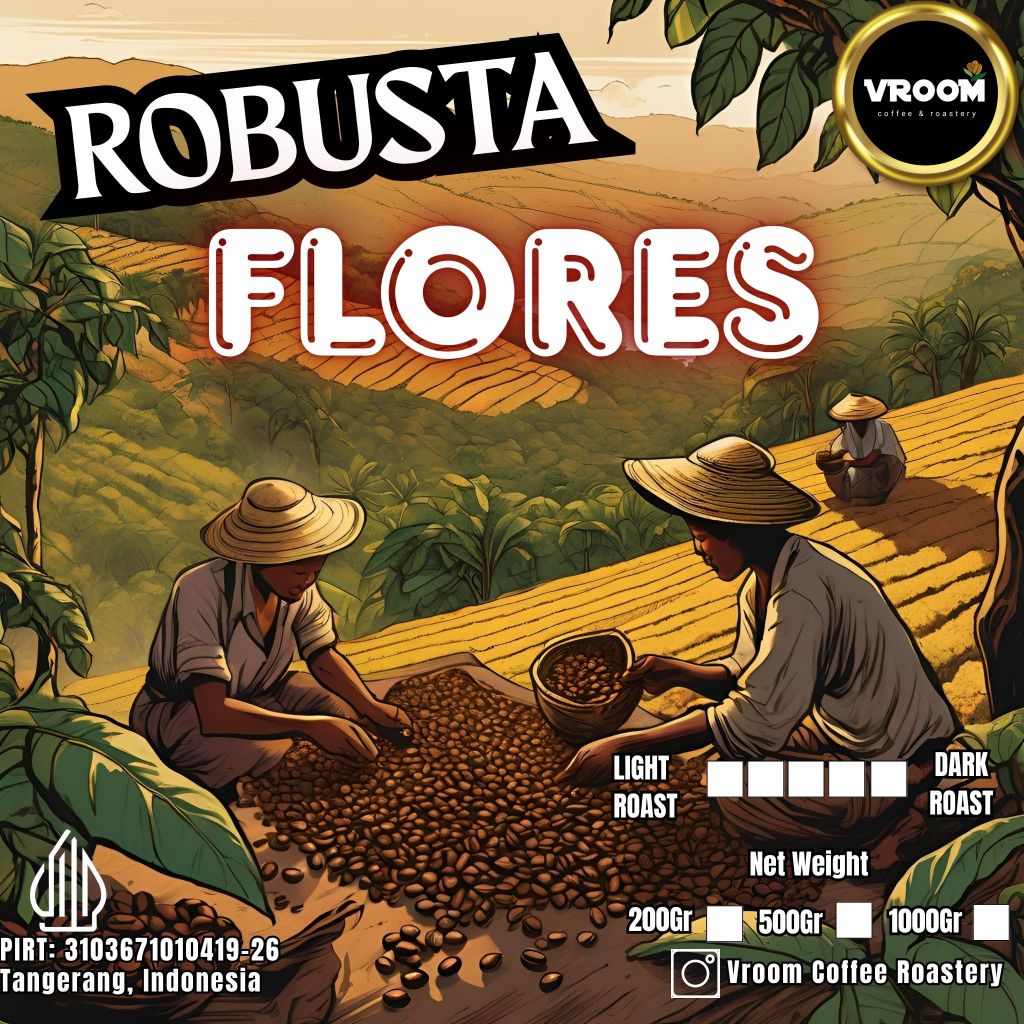 

Coffee Robusta Manggarai Flores Natural Roasted Bean Biji Kopi Matang Bubuk 500Gram