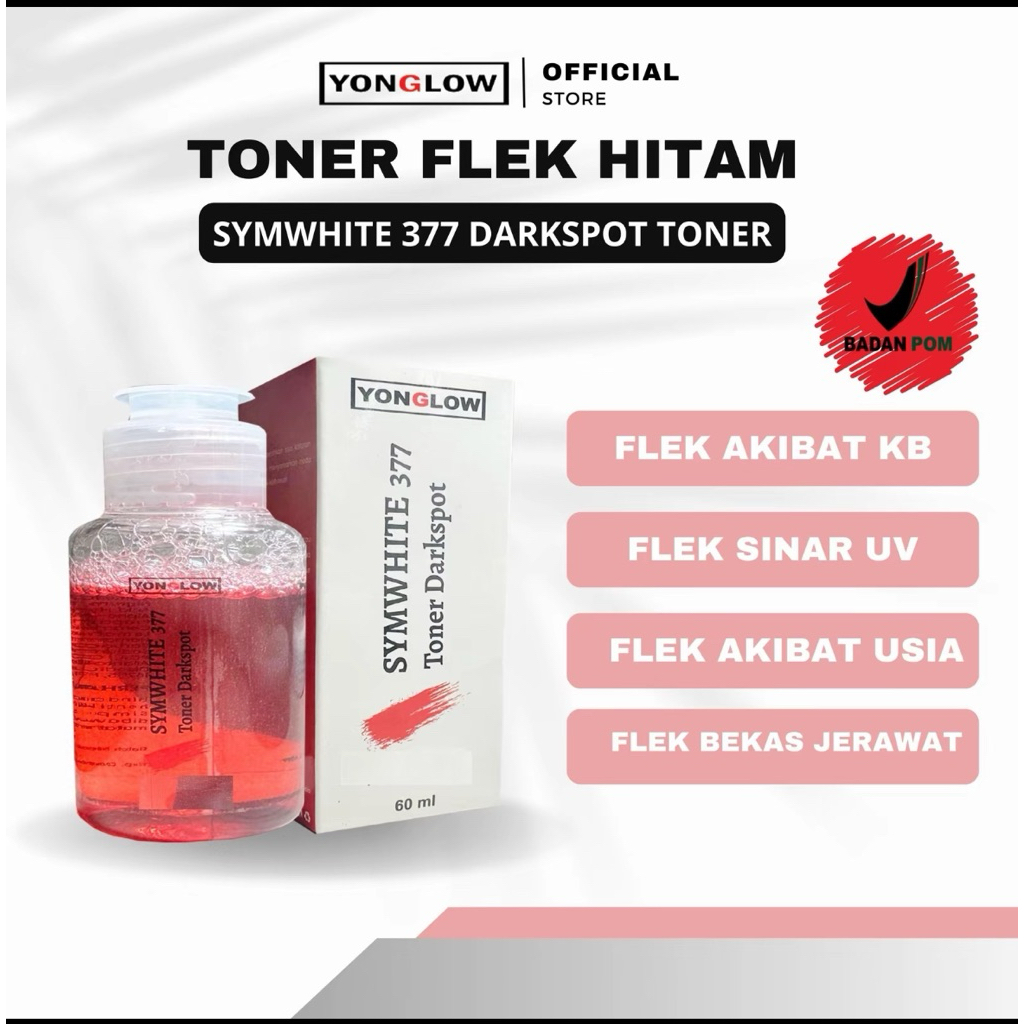YONGLOW SYMWHITE 377 DARKSPOT TONER FLEK HITAM MEMBANDEL